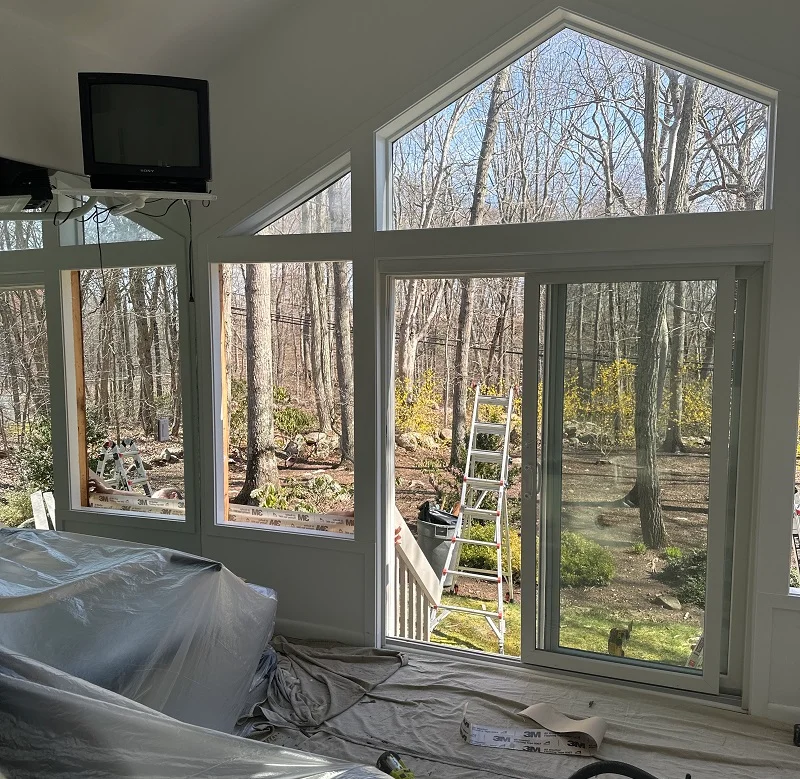 Casement windows removed and ready for Andersen 400 Series casement window installation